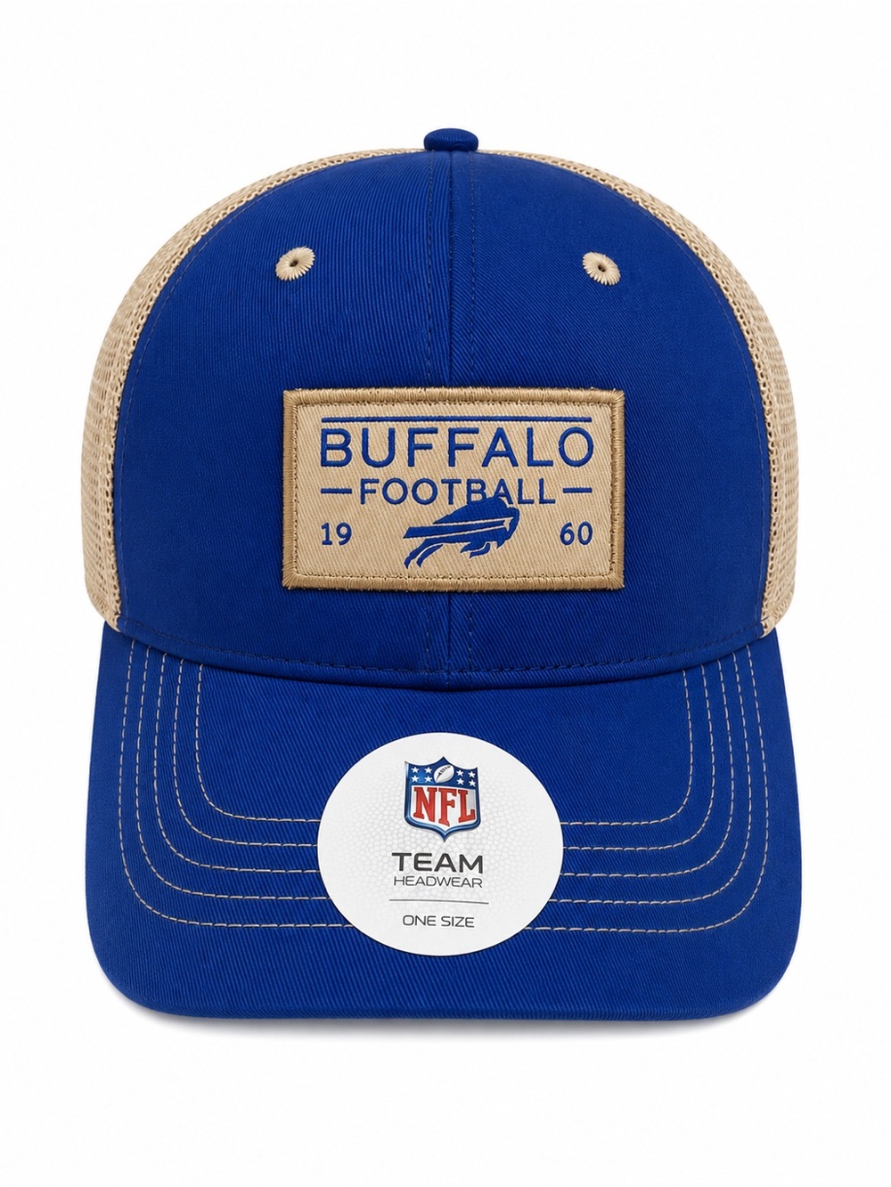 Buffalo Football Blue and Tan Trucker Hat NFL
